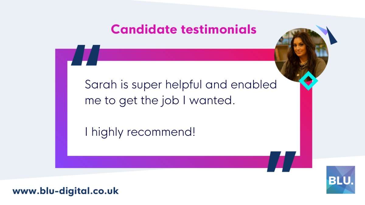 BluDigitalLife's tweet photo. Super Sarah! Great work! 👏 

We uphold the correct ethical standards in order to establish trust with those whom we work with. 

#testimonial #recruitment #candidatefeedback https://t.co/g7KBMHiMJS