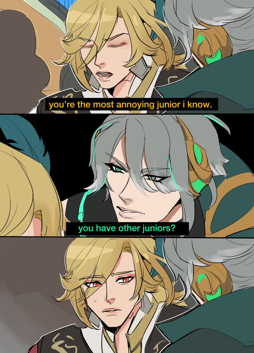 kaecyne's tweet photo. genshin / haikaveh

“what’s with that expression?”
“haitham, you… nevermind…” https://t.co/lVft9CjiUN