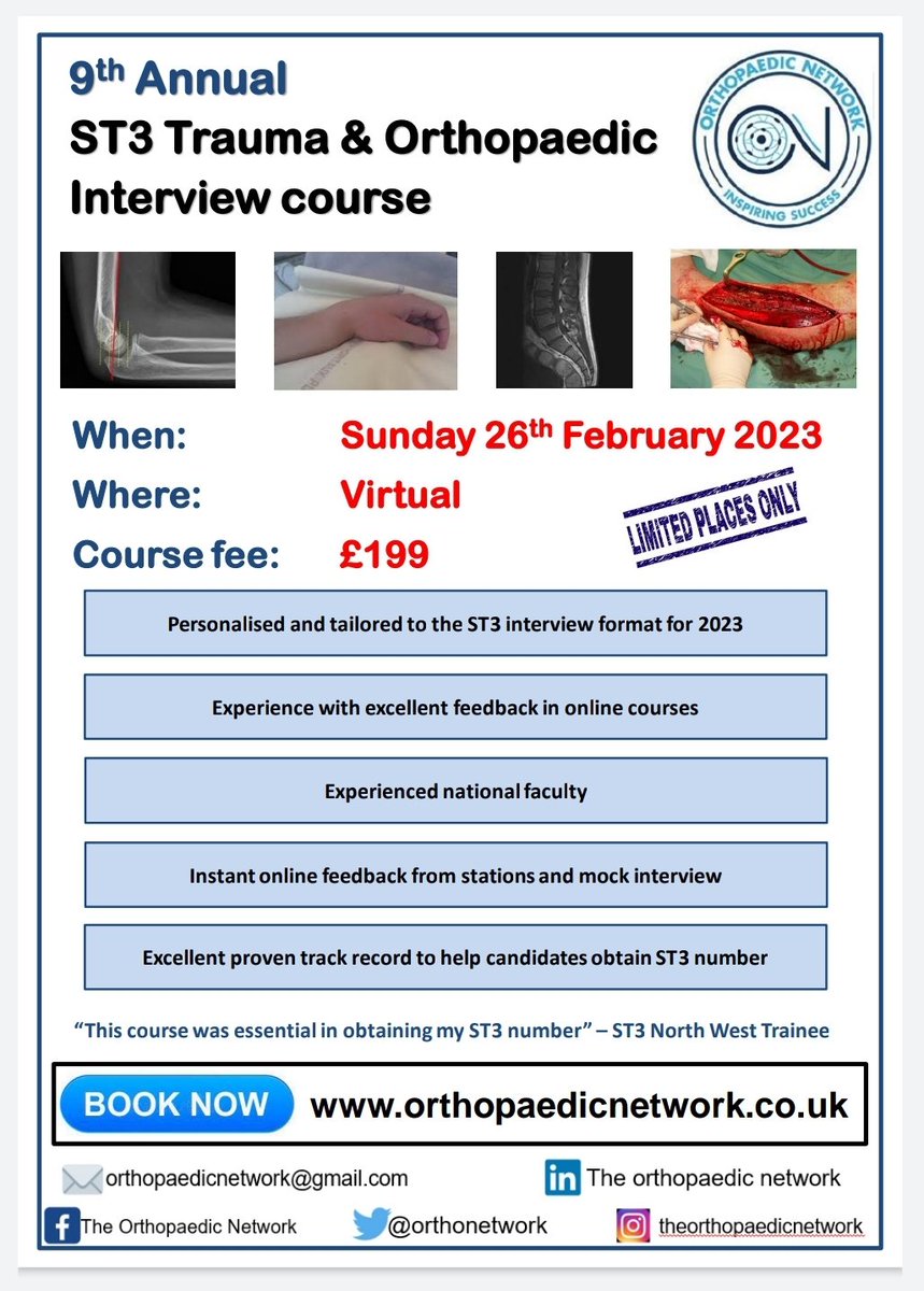 Arham Qureshi (@ortho_buzz) on Twitter photo 🔨 Get that final preparation to make sure you're polished and ready for the ST3 T&O interviews with this virtual course from <a href="/orthonetwork/">Orthopaedic Network</a>
🔨 Expert faculty, 1:1 faculty to candidate ratio and 3 full mock interviews per candidate!
<a href="/orthoacademy/">Attila Nagy DDS MS | Learn Orthodontics</a> <a href="/bota_uk/">BOTA</a>
#orthotwitter #MedEd 🔨 Get that final preparation to make sure you're polished and ready for the ST3 T&O interviews with this virtual course from <a href="/orthonetwork/">Orthopaedic Network</a>
🔨 Expert faculty, 1:1 faculty to candidate ratio and 3 full mock interviews per candidate!
<a href="/orthoacademy/">Attila Nagy DDS MS | Learn Orthodontics</a> <a href="/bota_uk/">BOTA</a>
#orthotwitter #MedEd
