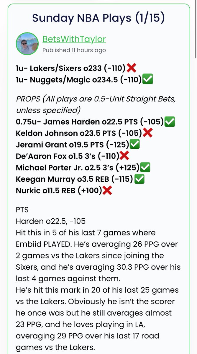 CartmanLocks's tweet photo. Weekend Recap
15-11 (+0.75u) ✅
Another weekend in the green!
#BetsWithTaylor #NBAPicks #NFLPicks #NBAProps #SportsBetting https://t.co/dKLdUTtnk1