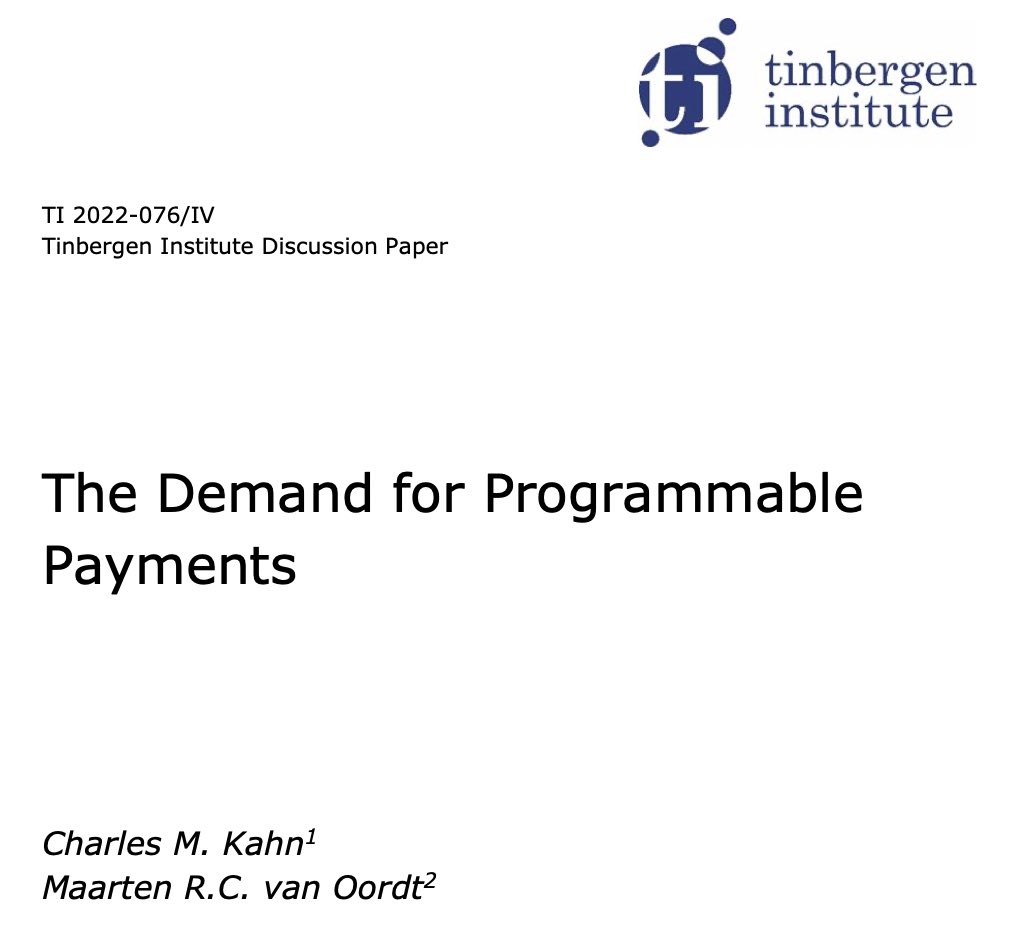 Congratulations to Charles Kahn and Maarten van Oort, the winners of Keyrock best paper prize of Tokenomics 2022.
Thanks to <a href="/KeyrockTrading/">Keyrock 🔑🪨</a> for supporting fundamental research on digital assets.
👉🏽👉papers.tinbergen.nl/22076.pdf