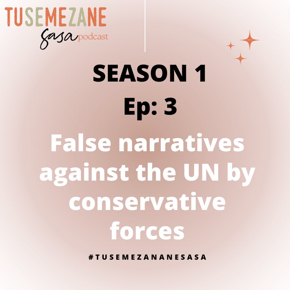 Zamara_fdn's tweet photo. #TusemeZaneSasa
A new episode of #TheActualTruth is out!
This time, we are looking at the attacks and false narratives that are peddled against the @UN by conservative forces. What do they have to do with women bodily autonomy?
Listen and discover how.
https://t.co/tCF2KTIvWb https://t.co/1j21aXvRb2