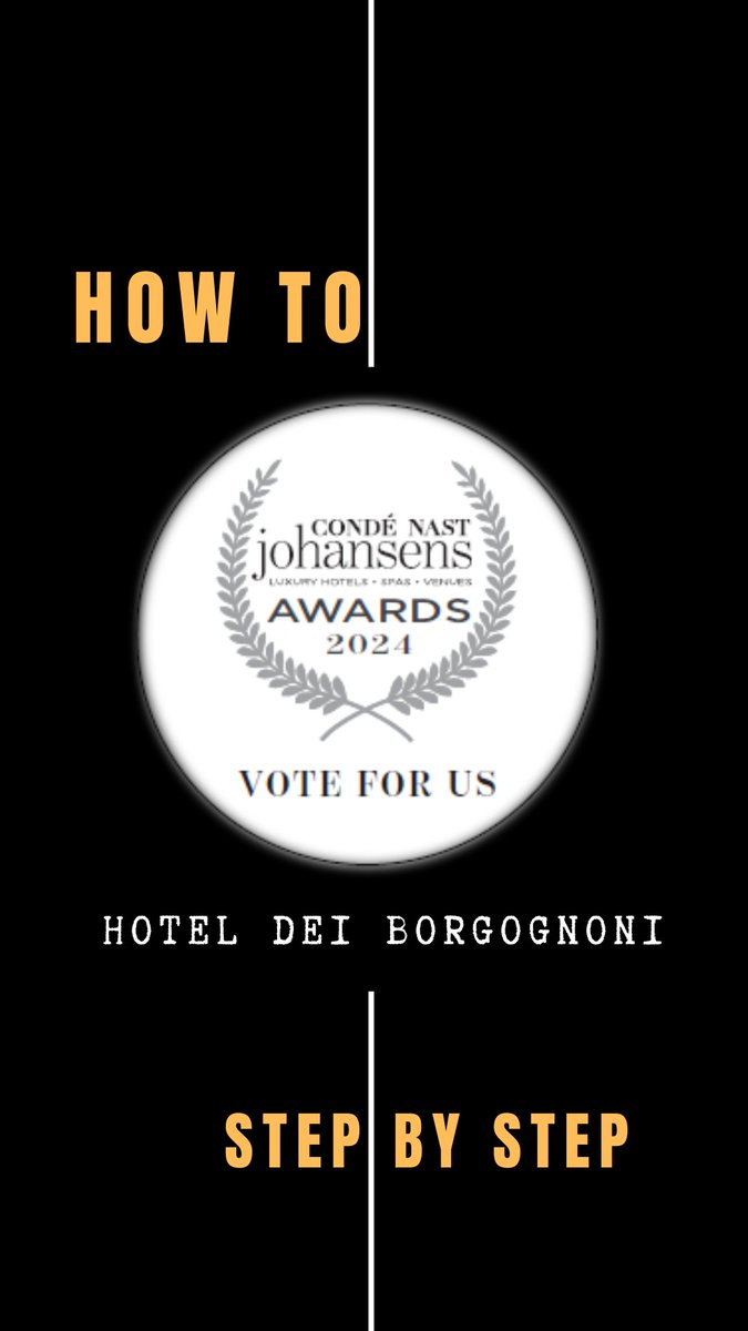 You want to express your preference for #HoteldeiBorgognoni at the Condé Nast Johansens Excellence Awards but you don't know How?
Here's a mini-guide!
Thanks in advance and forever 🙏❤️
#condenastjohansensaward #condenastjohansensproperty #hotelawards #excellenceawards