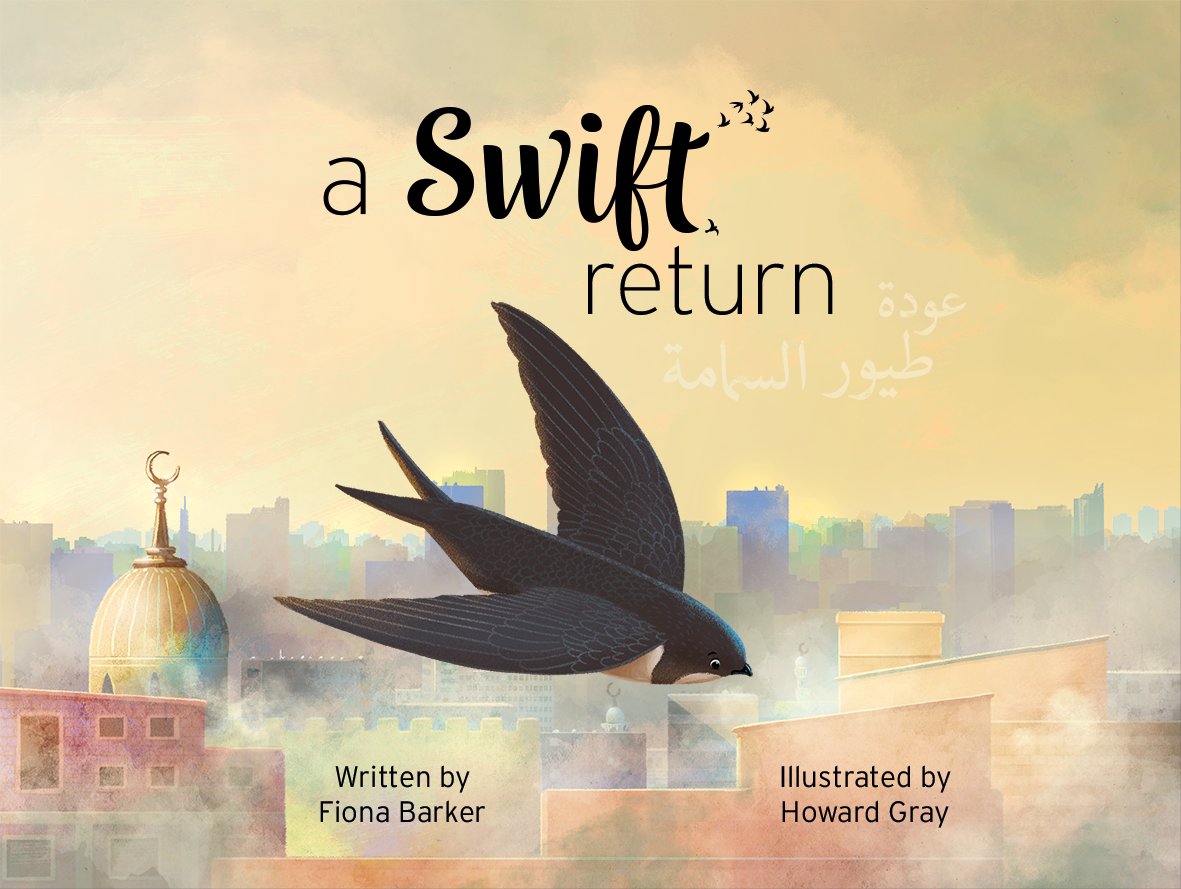 🌤️ COVER REVEAL 🌤️
A Swift Return by me and <a href="/hwigray/">Howard Gray</a> (with the help of the wonderful Maysoon Abublan who distilled the beautiful Arabic text)
Out June 2023 
Available to preorder now tinytreebooks.co.uk/shop/p/swift-r…