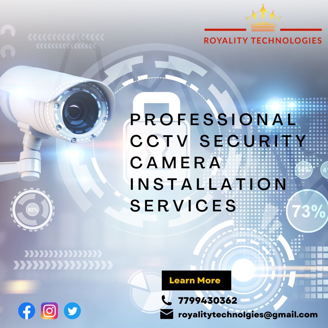 RoyalityTechno4's tweet photo. 🌟🌟#Installation of #securitycamera in your #home or #office is the smartest decision you can make to #protect yourself from unexpected losses. 

✨✨#Royalitytechnologies provides #efficient CCTV home security systems and CCTV installation services at #affordable prices. https://t.co/lIsxmm0BdC