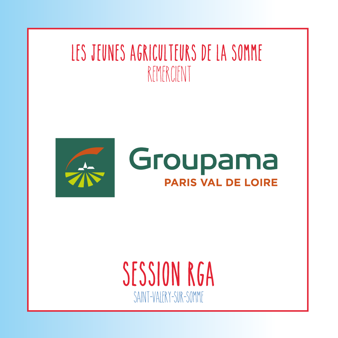 Les JA 80 remercient <a href="/GroupamaPVL/">Groupama Paris Val de Loire</a> de son soutien dans l'organisation de la Session Nationale du Renouvellement des Générations en Agriculture 🙏🌱