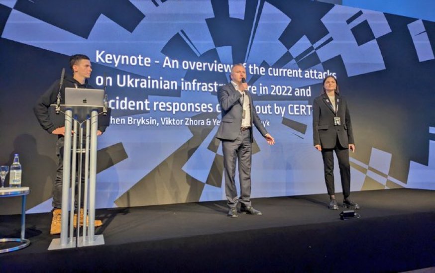 It’s an absolute privilege to have colleagues from @_CERT_UA joining us at #CyberThreat22 and giving such a detailed insight into their work. Looking forward to spending time this week building on our already strong partnership with Ukraine. @VZhora @NCSC @SANSEMEA