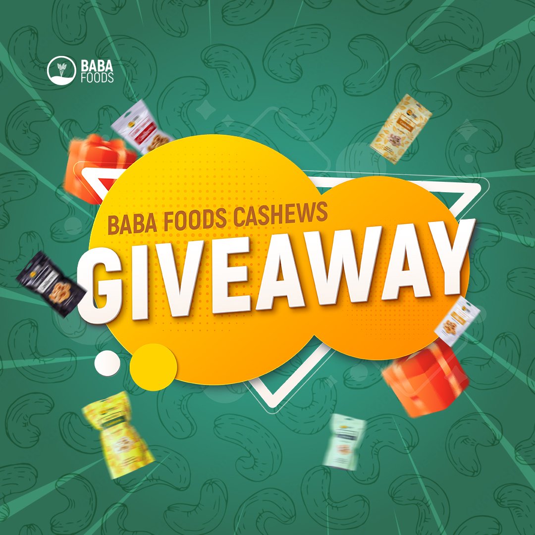 BabaFoodsCashew's tweet photo. THE WAIT IS FINALLY OVER! ITS GIVEAWAY SZN!π€€π₯
The giveaway ends on Friday 27th of January 2023. This giveaway is only available to people staying in Lagos.
#Giveway #babafoods #cashewsbybabafoods #babafoodscashews https://t.co/fMbUX1PvYf