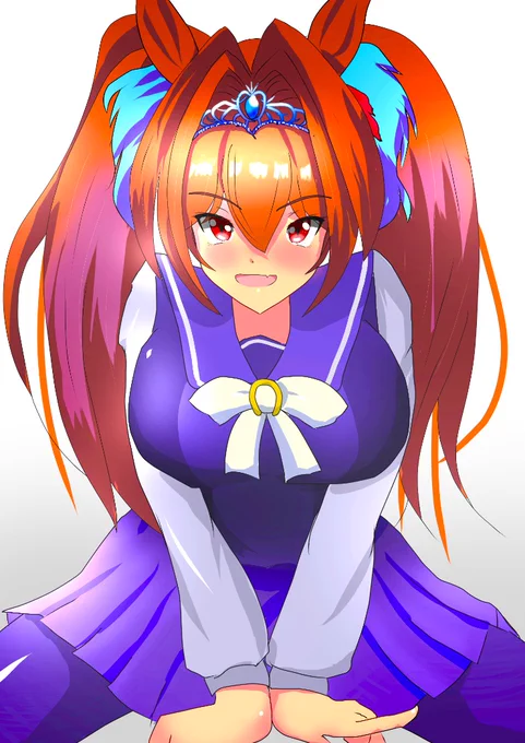 #絵を彩度100にすると超派手赤毛は映えるかと思ったら、なんだろうこの昭和感 