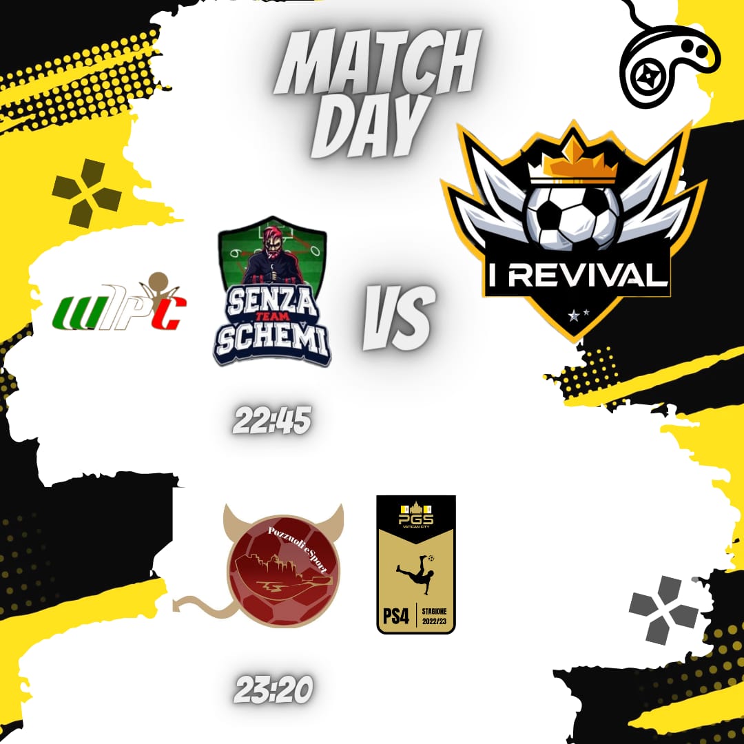 PARTITE DI STASERA ⏳🎮

🏆<a href="/BocaGamingASD/">ASD_BOCA_GAMING</a> #WICP
🆚@ISENZASCHEMI
⏰22:45

🏆@pgsvaticancity
🆚#PozzuolieSport
⏰23:20