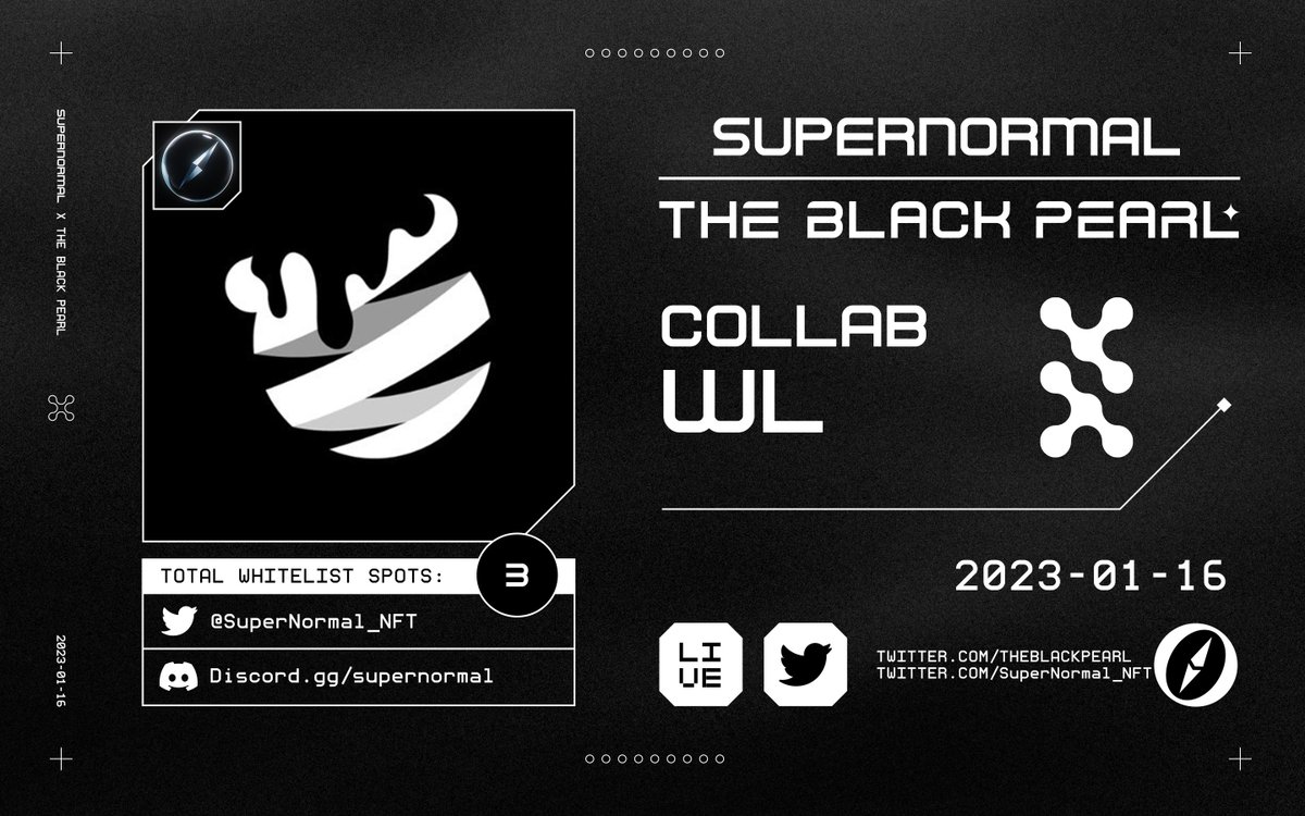𝗧𝗕𝗣 𝘅 𝗦𝘂𝗽𝗲𝗿𝗻𝗼𝗿𝗺𝗮𝗹

✔️𝗦𝘂𝗽𝗲𝗿𝗻𝗼𝗿𝗺𝗮𝗹 𝗪𝗟 𝘅 𝟯

● Follow @SuperNormal_NFT + <a href="/KyuYongEom/">KyuYongEom</a>   + <a href="/TBPGiveaways/">The Black Pearl ⚫ | TBP Giveaways</a> + <a href="/TheBlackPear1_/">The Black Pearl ⚫ | TBP Official</a>
● Like + RT + Tag 3 friends

24H