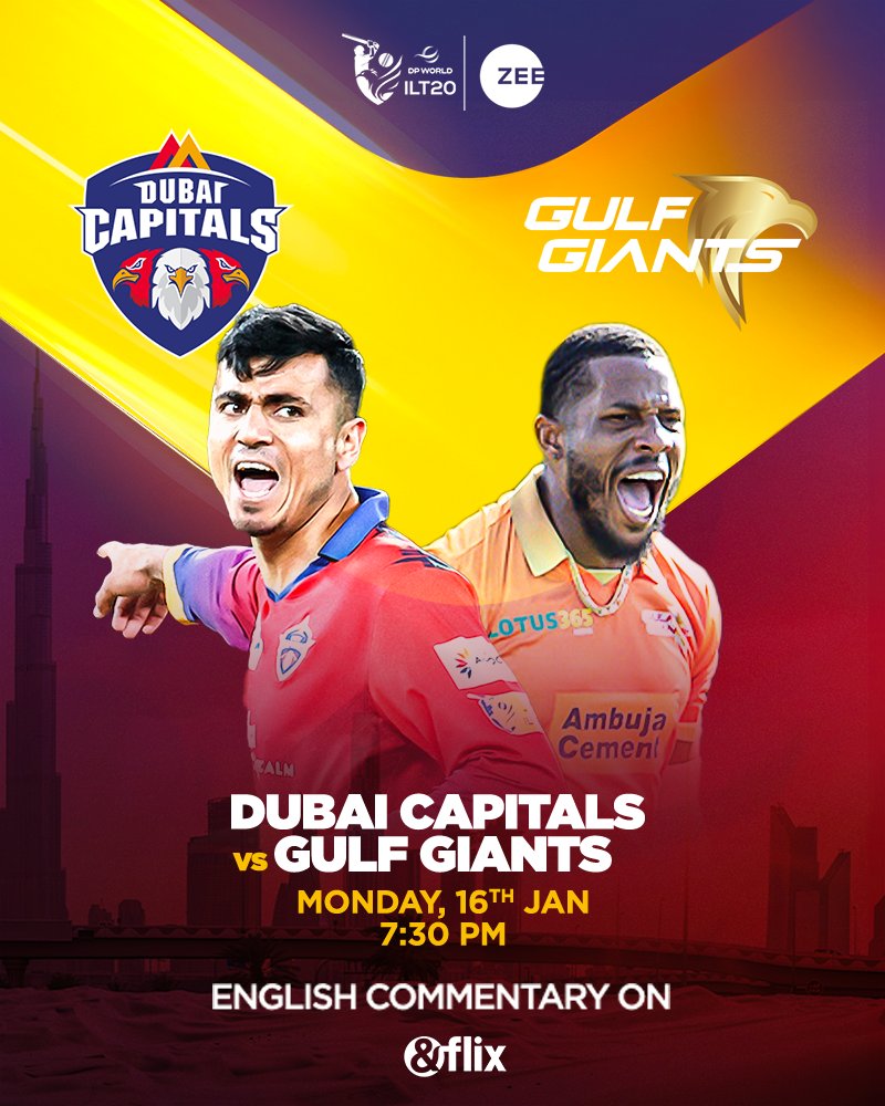 Get rid of your #MondayBlues with Bawaal 🏏 action!

Unbeaten Dubai Capitals and Gulf Giants face off in match 5 of #DPWorldILT20

#DCvGG begins right after Cricket Safari at 7 PM

#BawaalMachneWalaHai #CricketOnZee