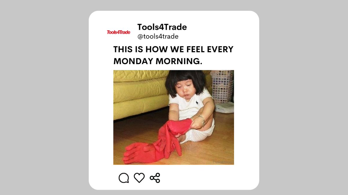Tools4tradeUK's tweet photo. Monday Blues got us like always. 😍

Is it same in your case as well? Let us know in the comments below. ⬇️
.
.
.
#mondayblues #mondaymemes #memesdaily #memeslover #tools4trade https://t.co/90EUPgIdHx