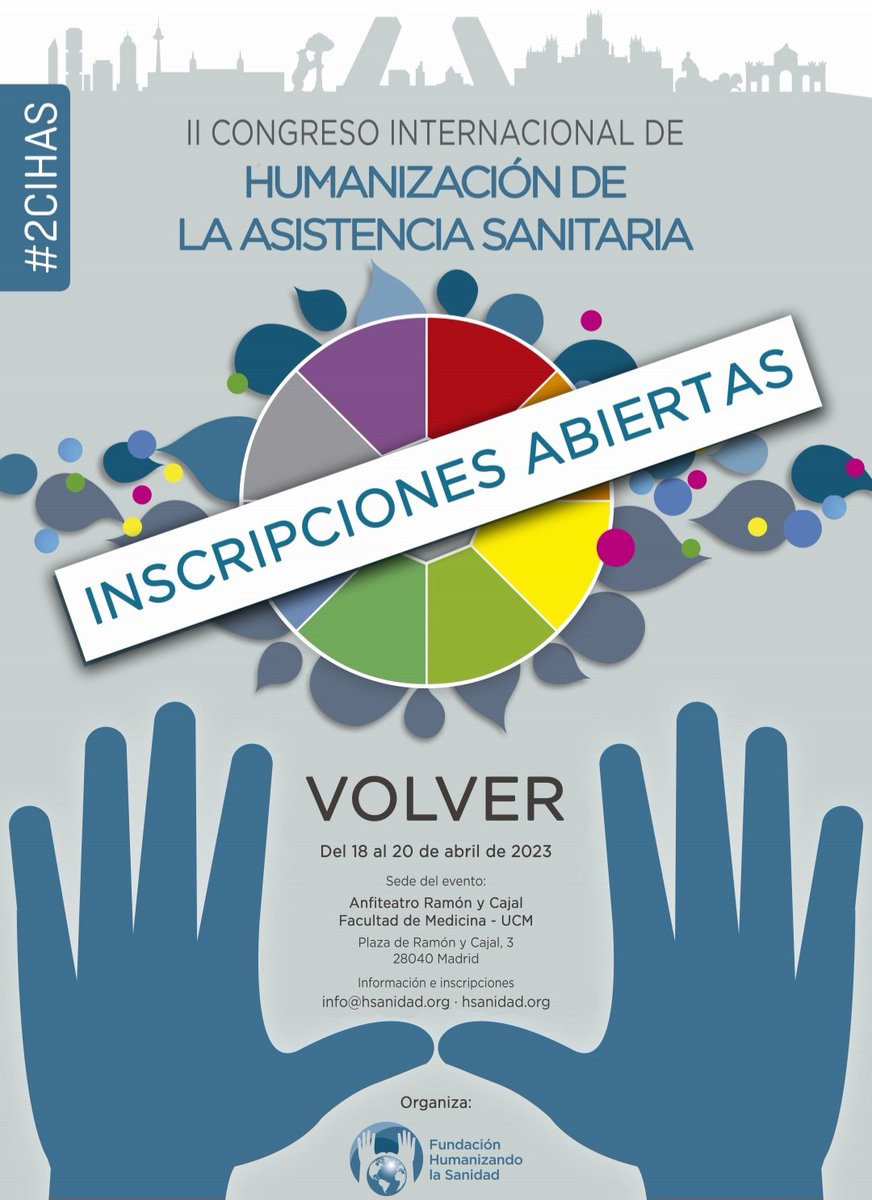 Ya estan abiertas las inscripciones al #2CIHAS. Recuerda que las plazas a los talleres precongreso están limitadas a 244. Que no te lo cuenten, Madrid te espera del 18 al 20 de Abril 🙌🏼🙌🏼🙌🏼 hsanidad.org/ii-congreso-in…