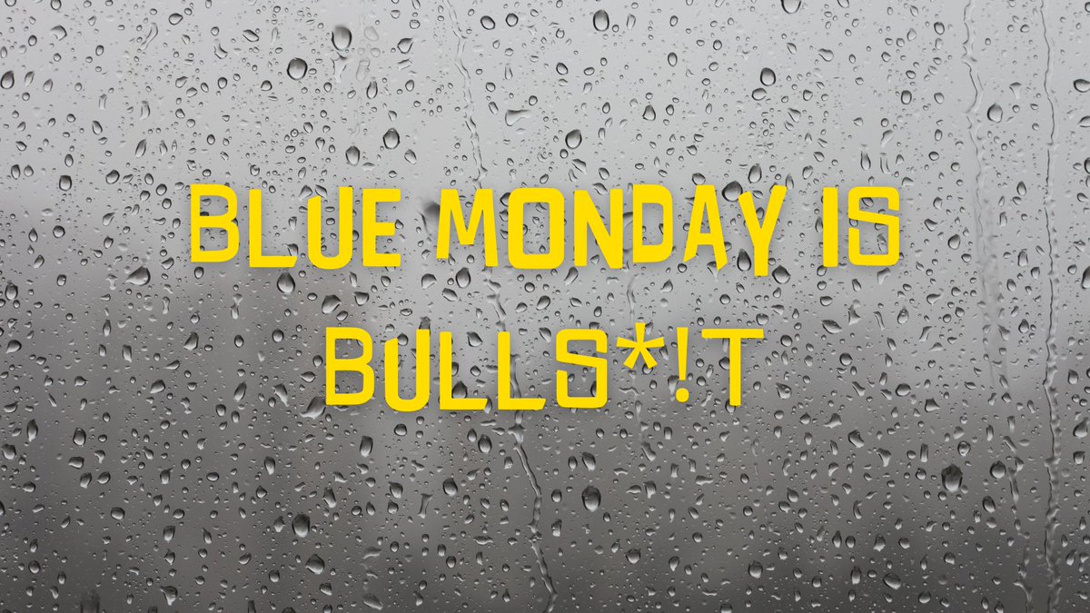 Association of Camerados (@camerados_org) on Twitter photo Did you know "Blue Monday", 16 Jan, supposedly the most depressing day of the year, was just a marketing ploy for a travel company?
<a href="/bengoldacre/">Ben Goldacre</a>, author of Bad Science, even called out the formula for blue Monday as "half-cocked" and "stupid"
So today is just another day. Did you know "Blue Monday", 16 Jan, supposedly the most depressing day of the year, was just a marketing ploy for a travel company?
<a href="/bengoldacre/">Ben Goldacre</a>, author of Bad Science, even called out the formula for blue Monday as "half-cocked" and "stupid"
So today is just another day.