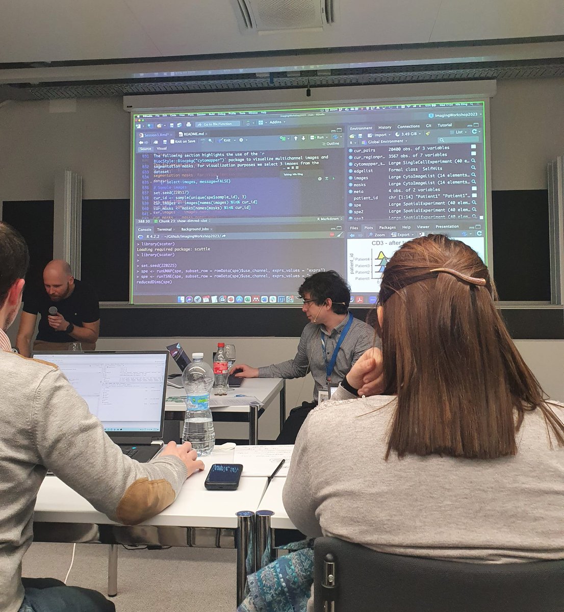 ImcUnibe's tweet photo. We attended the #highlymultiplexedimaging computational workshop by @NilsEling, @JonasWindhager and were extremely impressed by the content and depth of IMC analysis covered in just 2 days!@UZH_en @BodenmillerLab @VSRL_Bern @inselgruppe https://t.co/5bSCJNTRoC