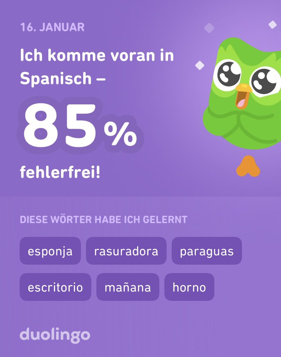 Jamie_Fundue's tweet photo. Ich lerne Spanisch auf Duolingo! Es ist kostenlos, effektiv und macht Spaß. https://t.co/hluzIQAgvu