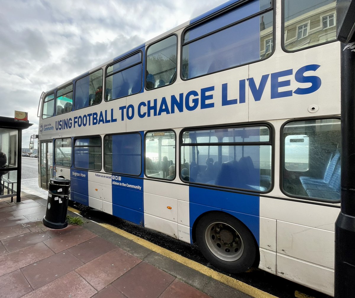 djstottyimages's tweet photo. ‘Using Football to Change Lives’ @OfficialBHAFC @BHAFCWomen @albioninthecomm #BHAFC ⚽️⚽️⚽️

Great to see #AlbionInTheCommunity advertised on this bus in #Brighton on #BrewMonday 🫖 

For more information about ‘Albion in the Community’ visit their website https://t.co/x7kSgDbbd0 https://t.co/l7bXV2dYec
