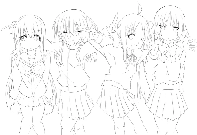 #皆さん線画と塗った後を見せてください

結束バンドの衣装チェンジVer.(再掲)
先日ツイッターに上げたら驚くほど反応少なかったので、供養w 