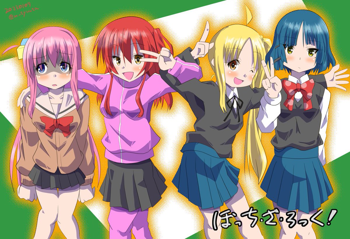 #皆さん線画と塗った後を見せてください
結束バンドの衣装チェンジVer.(再掲)
先日ツイッターに上げたら驚くほど反応少なかったので、供養w