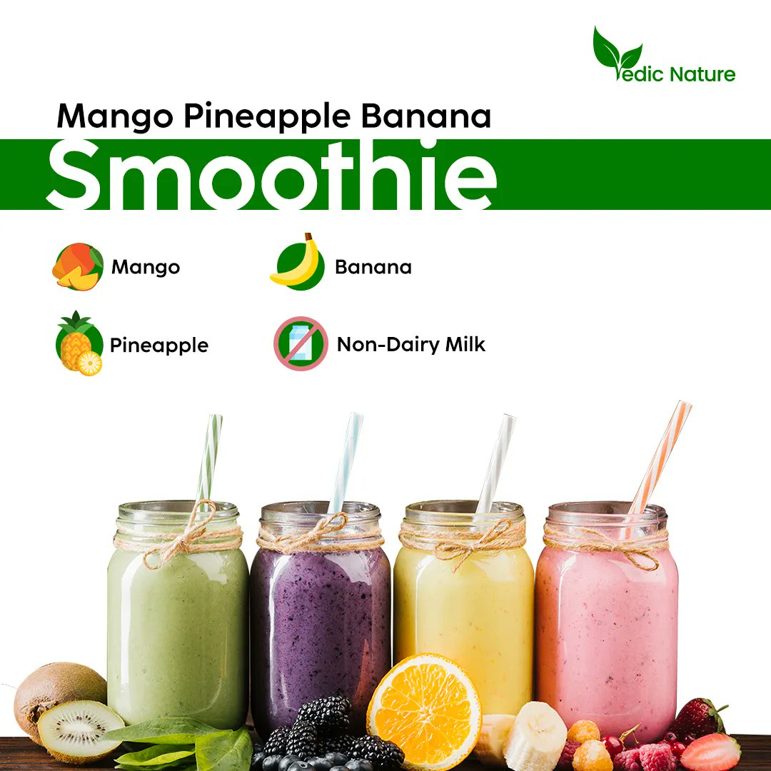 VedicNature's tweet photo. Is there a better combination than #mango, #banana, and #pineapple? 🥭🍌🍍
We think not! It's time to start blending all of your #favoritefruits and #nondairymilk together for the perfect #cooldown treat. 🍵🍹🍸
#FruityFun #TropicalVibes #SmoothieGoals #blendingfruits #smoothies https://t.co/9zrTaxBdiM