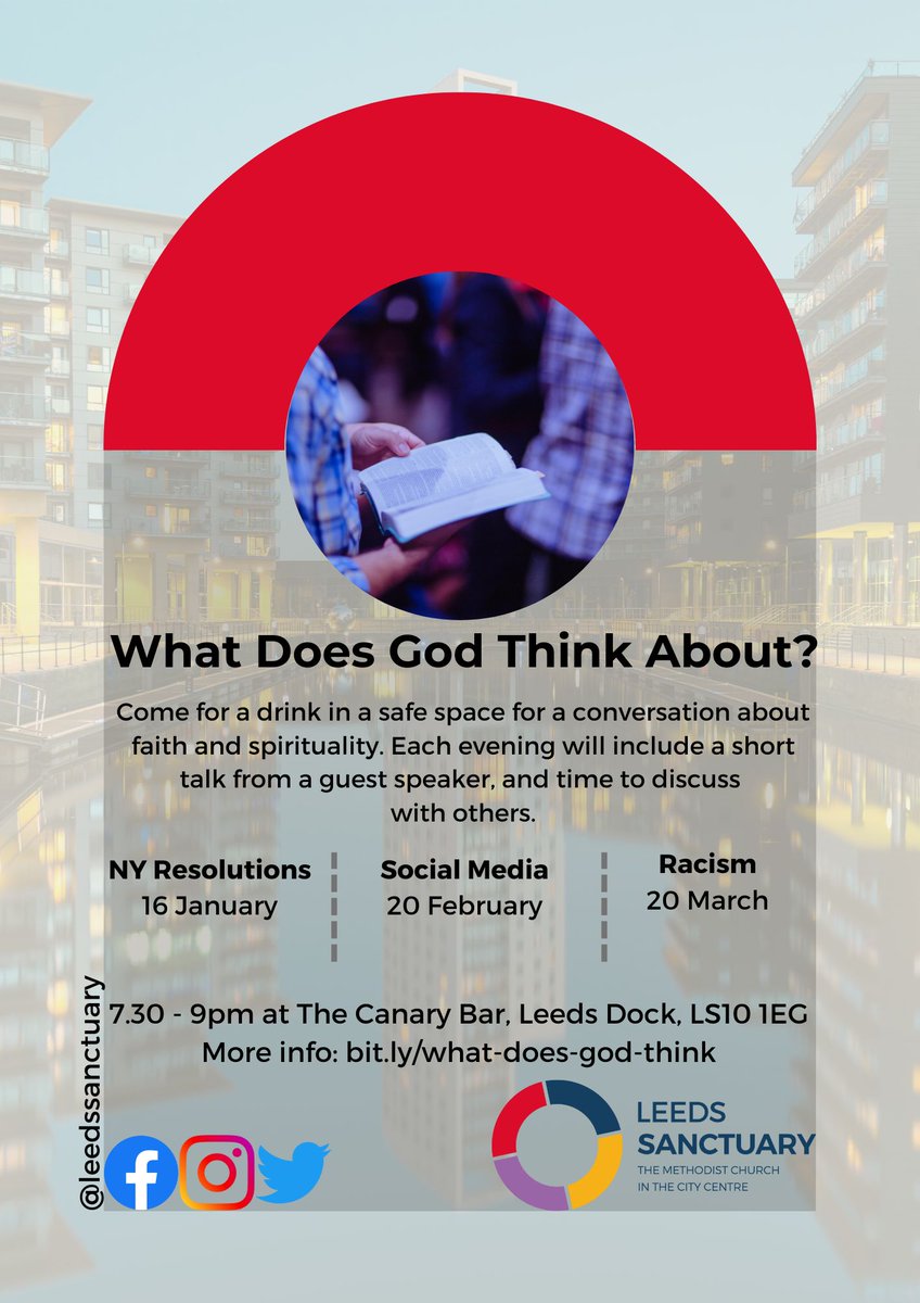 leedssanctuary's tweet photo. Tonight is the night! Share your thoughts on New Year's Resolutions with us - 7.30pm at Canary Bar: https://t.co/WpAzErnNHu
#loveleeds #leeds #leedslife #thisisleeds #leedscitycentre #universityofleeds #leedsuni #leedsdock #leedsinspired #leedslist #leedsevents #leedschurch https://t.co/SFFVZzey39