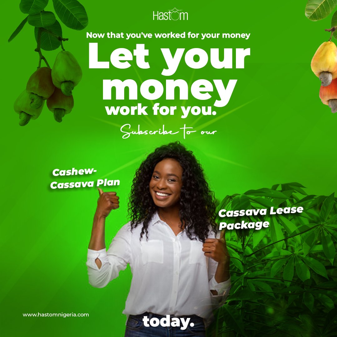 Make your money work for you by investing in real and reliable assets such as cashew and cassava farms. 

DM to get more information on our cashew and cassava packages.
.

#farm #cassava #cassavafarm #cashew #cashewfarm #cashewproduction #cassavaproduction #agriculture