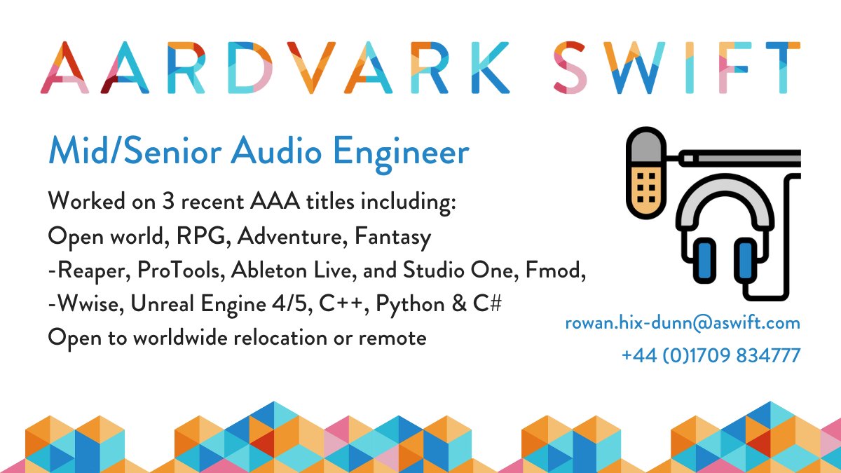 HixRowan's tweet image. Check out my hot candidate of the day 🔥 🎧
Highly skilled, experienced, passionate and detail-oriented professional, with a proven track record in recording, editing, mixing, and composing.
#audioengineer #gamesjobs #programmingjobs #audioprogrammer