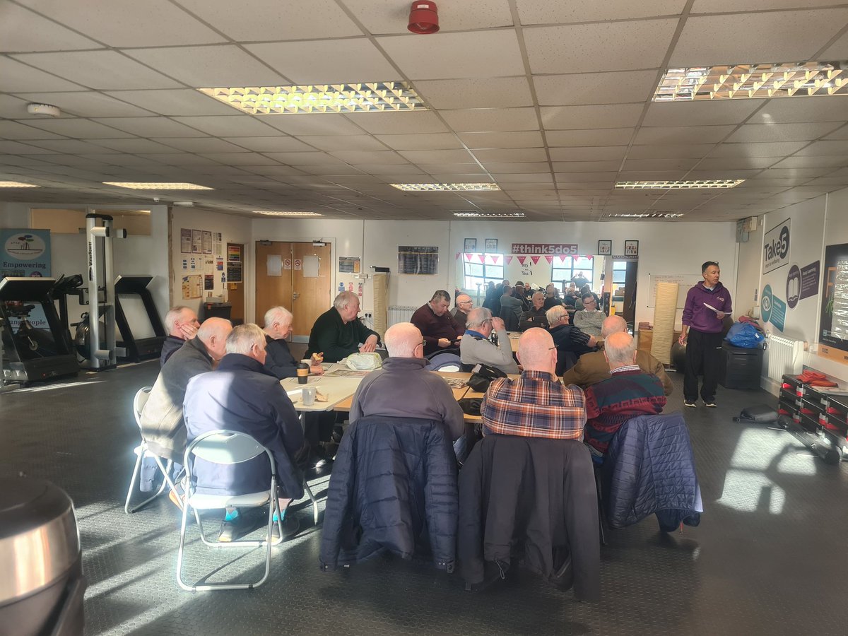 FitzoneThe's tweet photo. Great Take 5 talk from Michael O Hare from @verve_craigavon to the HIM mens group this morning #mentalhealth #MensHealth https://t.co/tkXlSqT5IK