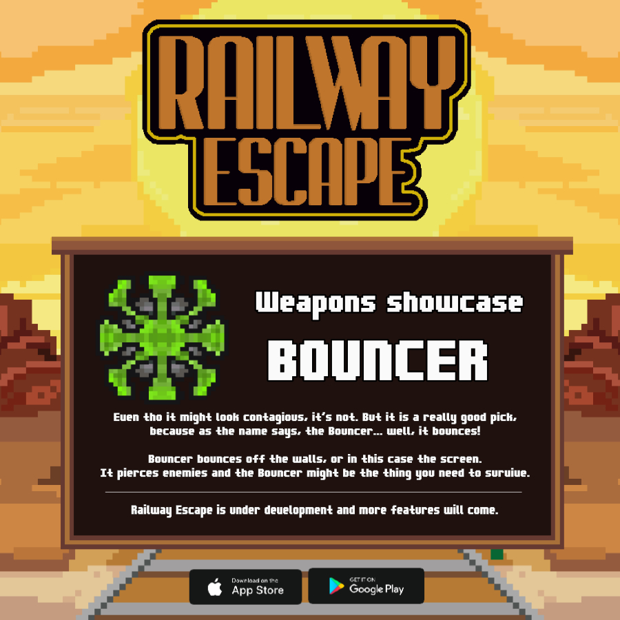 wolverineisland's tweet image. Railway Escape Weapons Showcase 🧨

Don't forget to try out the Bouncer. It bounces!

Railway Escape is available on iOS and Android. #railwayescape #indiedev #gamedev #indiegame