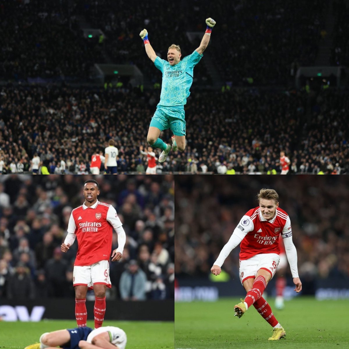 Aaron Ramsdale, Gabriel Magalhaes and Martin Odegaard have all been named in Alan Shearer's Premier League team of the week following their brilliant performances against Tottenham. Well done, lads! 🔴

#Arsenal #TOTARS