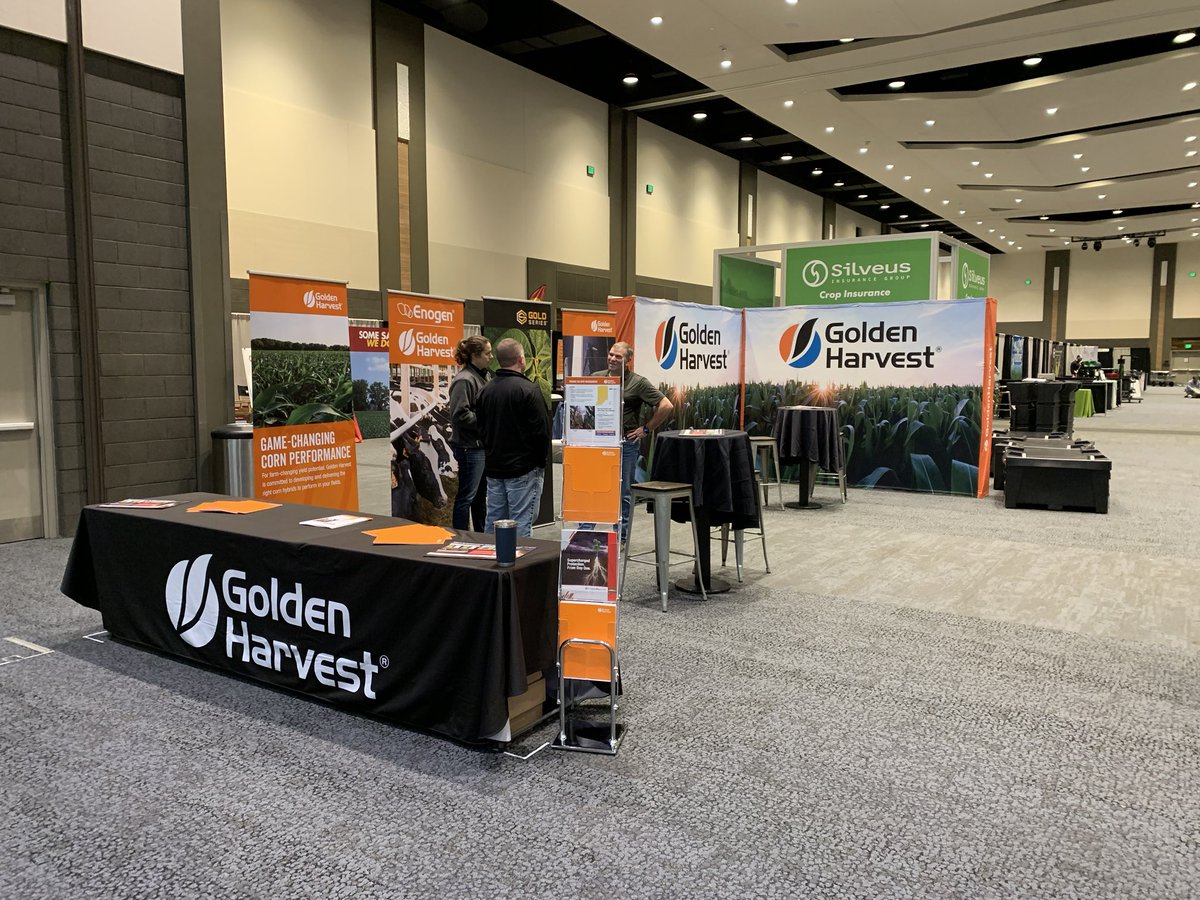 ⁦<a href="/GldnHarvest/">Golden Harvest Seeds</a>⁩   All set up and ready at Fort Wayne Farm Show.  Come see us Tuesday, Wednesday and Thursday this week.  ⁦<a href="/CBowlingAg/">Curtis Bowling</a>⁩ ⁦<a href="/girl_agronomist/">Stephanie Smith</a>⁩
