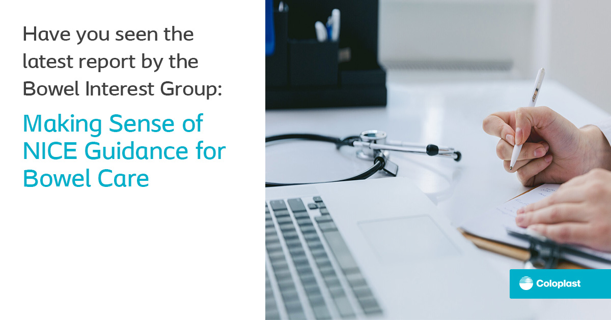Coloplast_UK's tweet photo. Are you a healthcare professional? Then read the latest report from BIG โ Making sense of NICE guidance for Bowel Care - Benefits for your practice and patients https://t.co/Y6o9DYfi9Q #NICE #bowelmanagement #transanalirrigation #boweldysfunction #Bowelinterestgroup https://t.co/Ikguhwe7IL