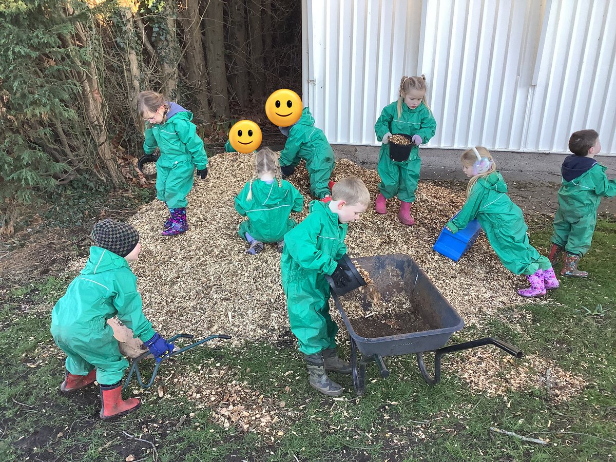 trisschool's tweet photo. Reception had a great Forest School session today. Thanks to some tree trimming, we now have our log circle set up along with some chippings for the EYFS outdoor area. We saw fantastic team work and resilience all round! Well done Reception! @NatForestCo @WoodlandTrust https://t.co/qrugHToIHg