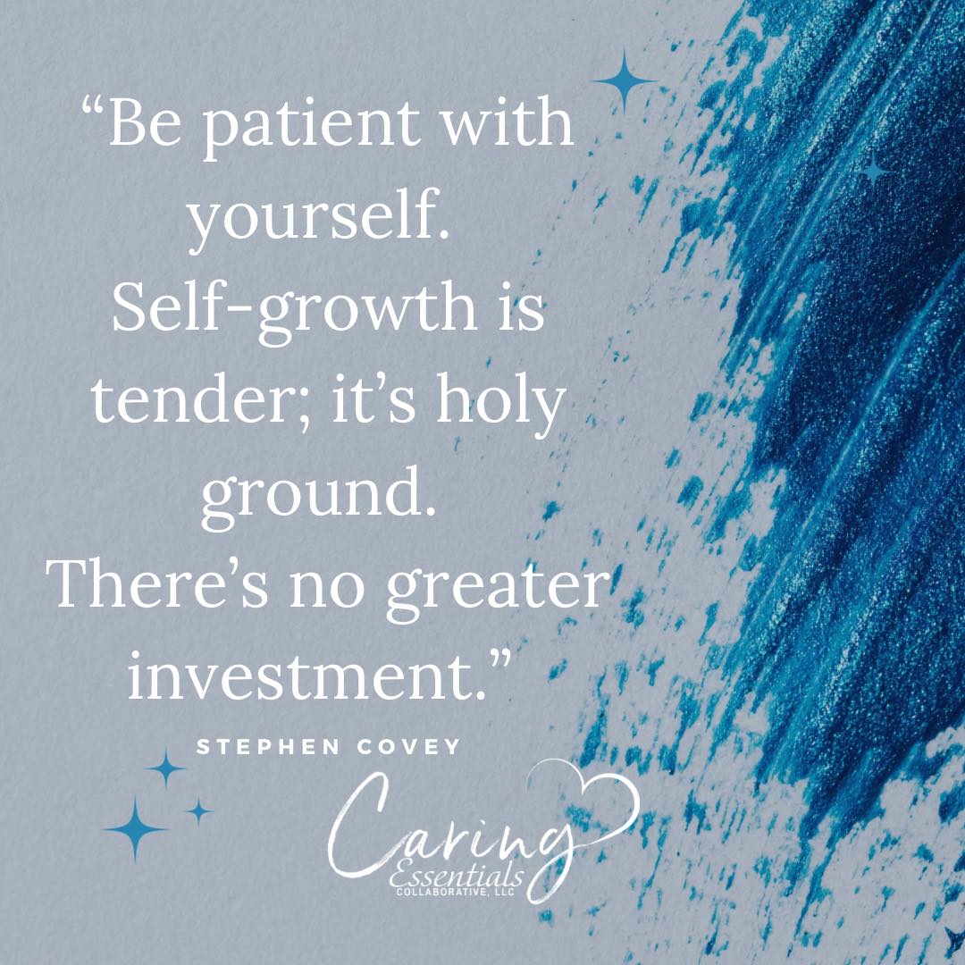 BeTheBuffer's tweet photo. “Be patient with yourself. Self-growth is tender; it’s holy ground. There’s no greater investment.” 
-Stephen Covey
#traumainformedcare #caringessentials #traumainformedprofessional #selfgrowth #selfgrowthjourney #selfgrowthchallenge #selfgrowthquotes #mindsetmatters https://t.co/pzl3YOsZ95