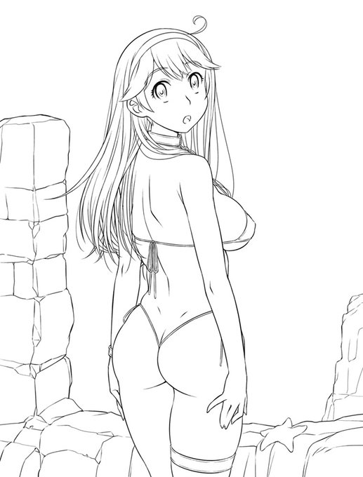 #皆さん線画と塗った後を見せてください 