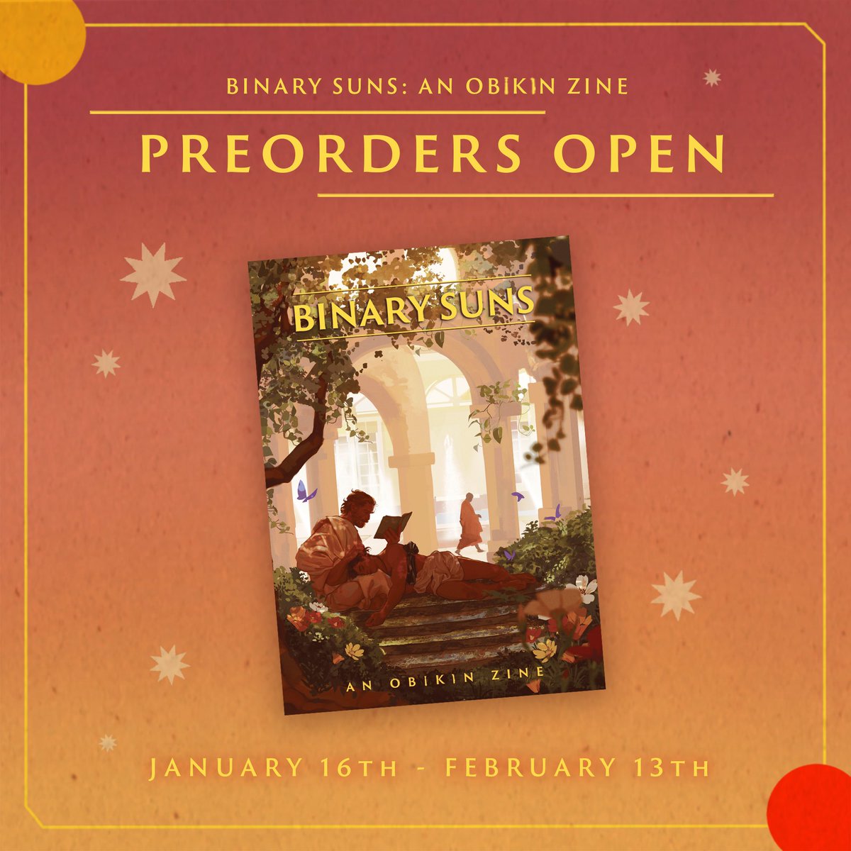obikinzine's tweet photo. 💫 PRE-ORDERS OPEN 💫

Grab a copy of our LGBTQ+ charity zine until February 13th! Remember all physical orders by Jan 22nd will come with an exclusive early bird print.

See thread for bundle details.

🌙 USA: https://t.co/2C9IOuAZIs
🌙 CANADA+WORLDWIDE: https://t.co/nCWjjHFiDk https://t.co/Ee9TpaTcnv