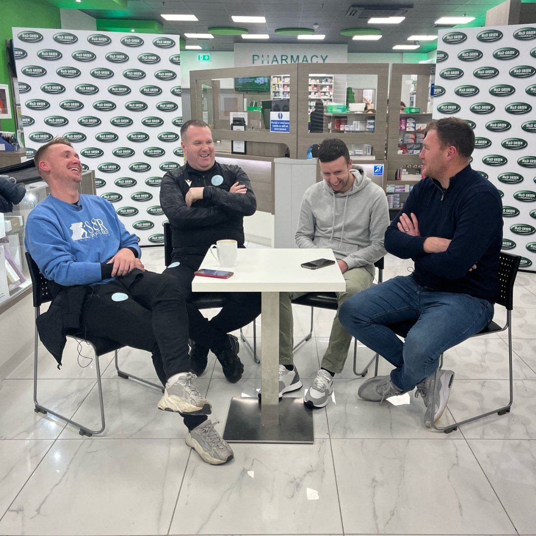 MDGreenPharmacy's tweet photo. We were delighted to host @opengoalsport at our Antonine Centre Pharmacy in Cumbernauld last week for the recording of their latest podcast episode and the first of 2023. https://t.co/QlEBEzduXN