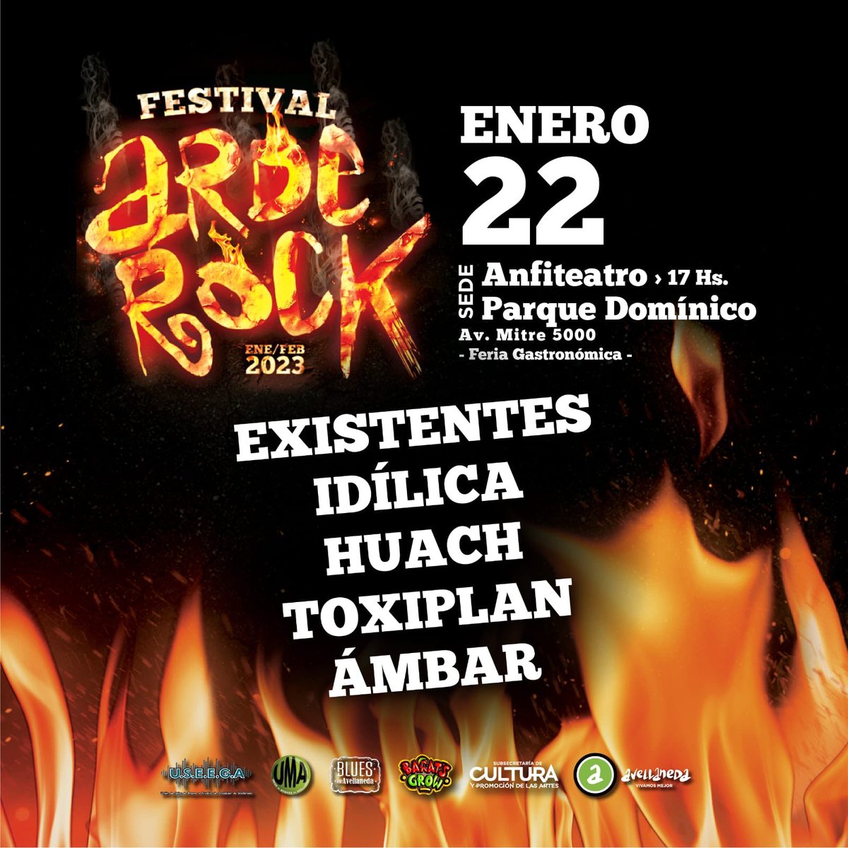 Este domingo nos estaremos presentando en Arde Rock en Parque Domínico. Entrada gratuita, VENGAN.