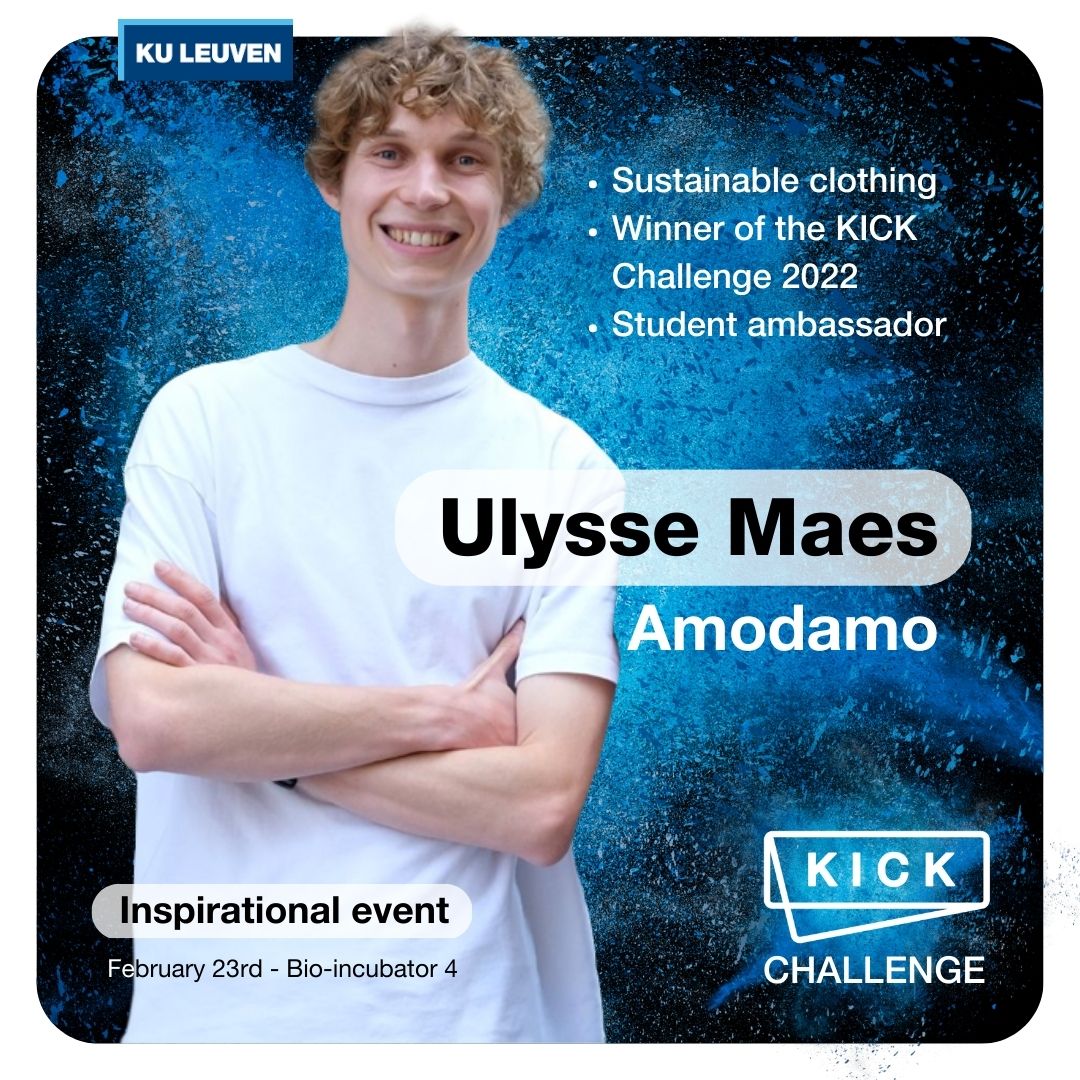 leuveninnovate's tweet photo. Meet Ulysse Maes, he will inspire you during the Inspirational Talks on February 23rd at Bio-incubator 4! 💡
Will we see you at the Inspirational Talks? Register here 👉 https://t.co/lkeUkaVyu3
#kickchallenge #business #entrepreneur #inspire #event #idea #student #ondernemen https://t.co/16oX3zhelK
