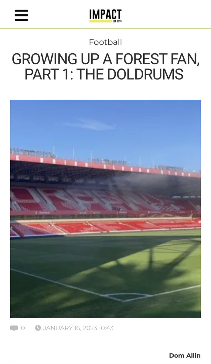 dom10886405's tweet photo. Really proud of this article! It’s all about growing up and not quiet fitting in as a football fan in Bristol and what it’s like supporting a team outside the Premier League!
This is 1/3 articles about Forest in 2022 coming out over the next 3 days
#NFFC 
https://t.co/9n2n4Twuiz https://t.co/7p1WLpVvWt