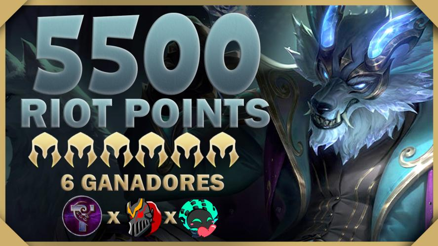 🎁-SORTEO 5500 RP-🥳

➡️RT🔁LIKE❤️
➡️Son 3 Sorteos, podéis participar 3 veces.

🌍Sorteo Mundial: EUW,LAN,LAS,NA
Fecha: 15/02/2023🗓️

➡️ Links: 
El de Patro: 🎉gleam.io/tK0E0/sorteo-5…
Tenusiano: gleam.io/bHwNG/sorteo-5…
El de Adertyh: gleam.io/39Hyt/sorteo-5…
✨¡Suerte a todxs¡✨🎁