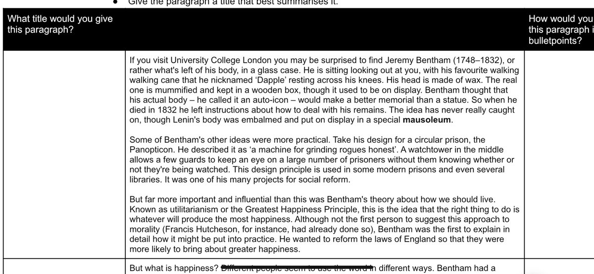 Today I have been planning Yr 9 lessons on utilitarianism using resources from the amazing philosophy team <a href="/JaneAusten_Coll/">Jane Austen College</a> and an extract from a Little History of Philosophy using <a href="/josephkinnaird/">Joe Kinnaird</a>’s resources.
