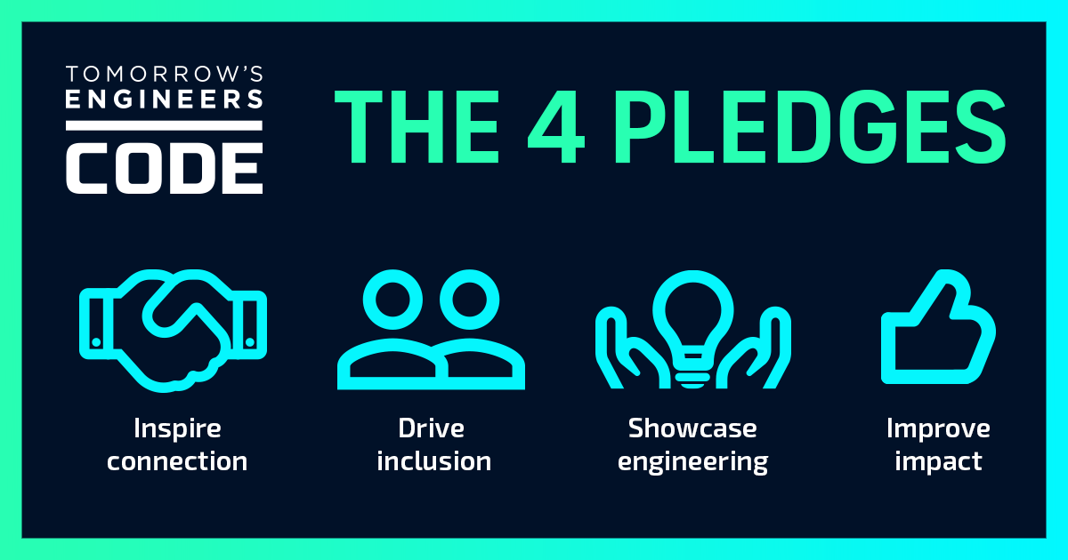 KingstonECE's tweet photo. We’re proud to be a Signatory of The Tomorrow’s
Engineers Code and by doing so, we commit to the
4 pledges to inspire connection, drive inclusion,
showcase engineering and improve impact.
@TheTECode #TECode #WePledge #Collaboration
#EngineeringOutreach https://t.co/nvEcx1ytMn