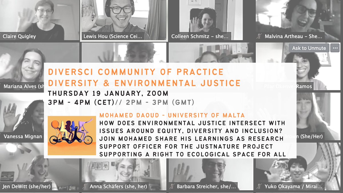 Lewis Hou (@fiddlebrain) on Twitter photo How does equity, diversity & inclusion in informal science learning intersect with environmental justice?
All welcome to join us for our next #Diversci Community of Practice this Thursday with <a href="/MoeSoli42/">Mohamed Soli</a> sharing his work with <a href="/justnatureproj1/">JUST Nature</a> <a href="/UMmalta/">University of Malta</a>
scienceceilidh.typeform.com/diversci How does equity, diversity & inclusion in informal science learning intersect with environmental justice?
All welcome to join us for our next #Diversci Community of Practice this Thursday with <a href="/MoeSoli42/">Mohamed Soli</a> sharing his work with <a href="/justnatureproj1/">JUST Nature</a> <a href="/UMmalta/">University of Malta</a>
scienceceilidh.typeform.com/diversci