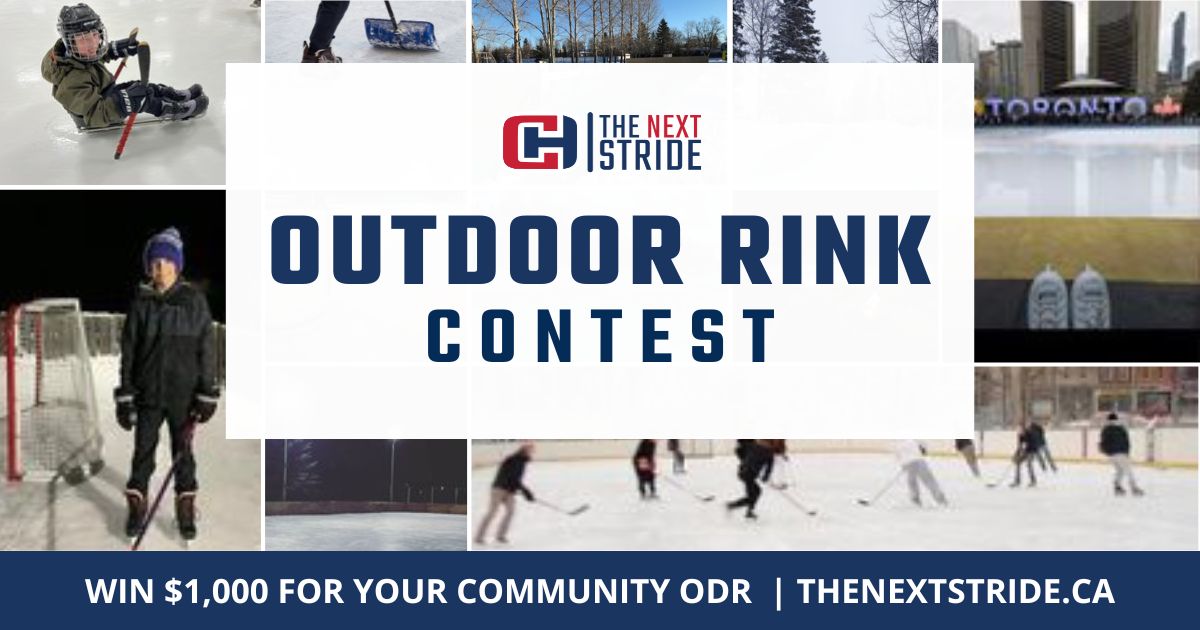 Celebrate #ODR season and the individuals who keep them active with a chance to win 1 of 3 prizes of $1,000 towards your local rink!

Visit thenextstride.ca/programs/odr to nominate an outdoor rink and/or community member(s). Share a favourite rink photo along with your submission!