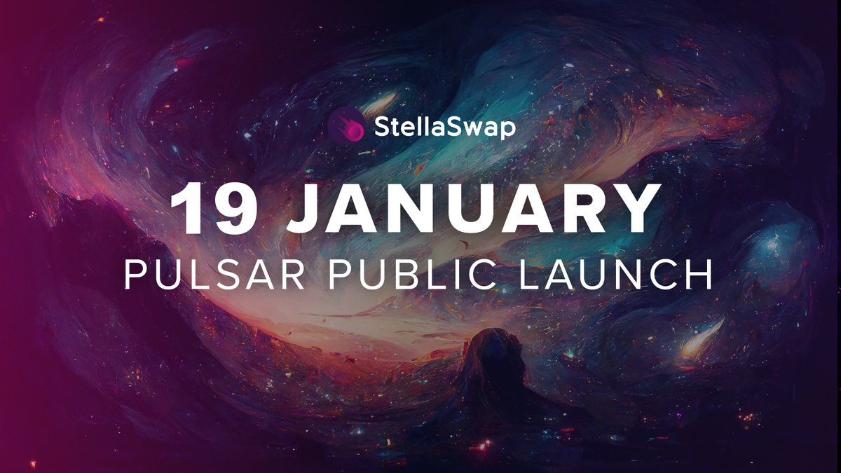 Public launch for Pulsar is on 19 Jan! 💥🎉

The first concentrated liquidity AMM for <a href="/MoonbeamNetwork/">Moonbeam Network</a> will be live in 3 days! Capital efficiency, optimal prices &amp; low-slippage incoming 🤯

Thank you for all beta testers. First farm will be <a href="/AcalaNetwork/">Acala</a>'s $aUSD. More to come!