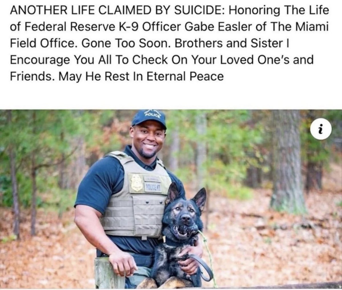 DaInfamouzJ's tweet photo. RIP Gabe. Police Officer, U.S. Air Force Veteran, Husband and Father. Please Share and Donate: https://t.co/5Kga2DsHRs https://t.co/BZeeg3QFwJ