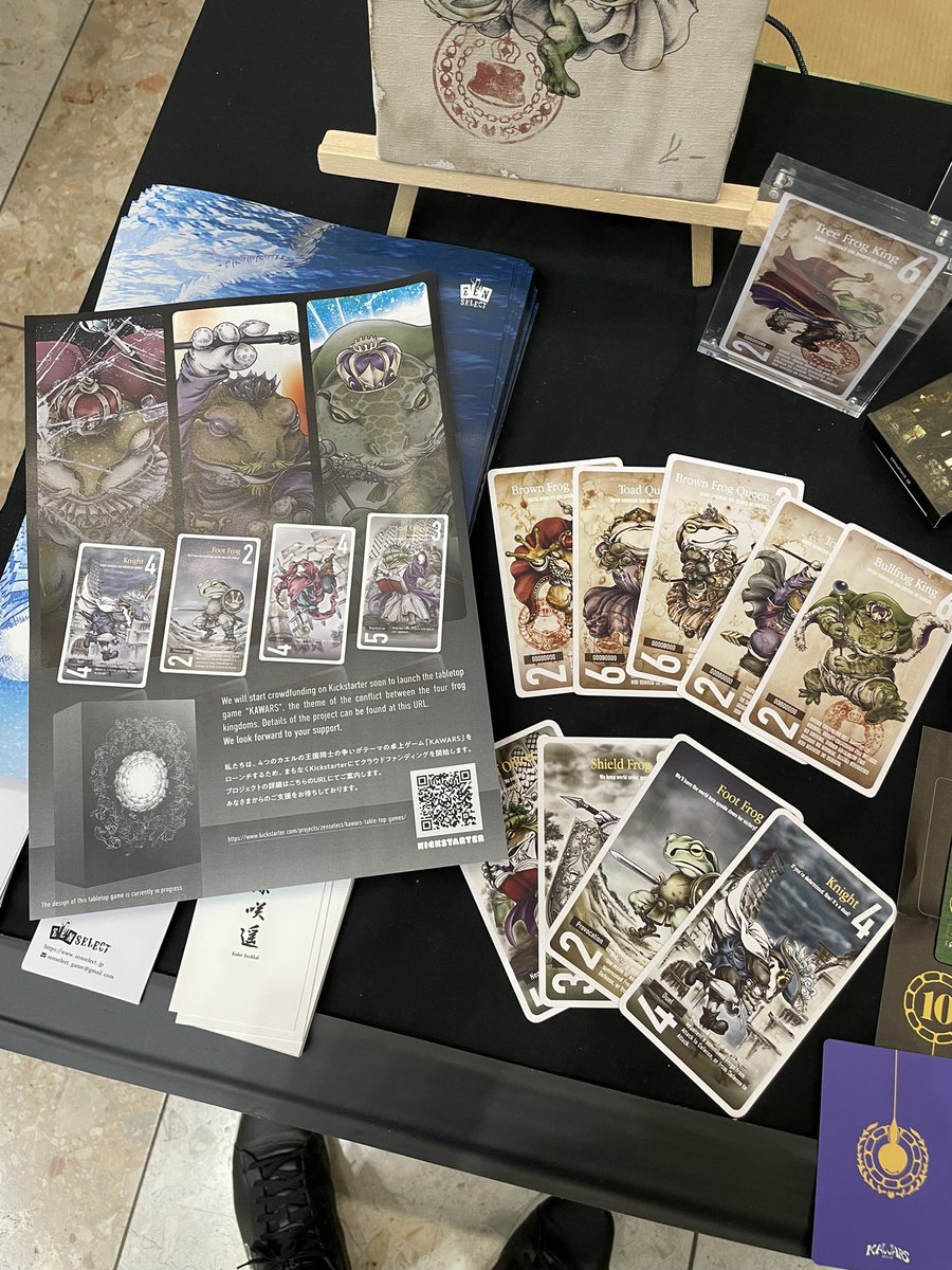 zen_zenchannel's tweet photo. 2022年のデザフェスにサンプルを展示したこちらのカードゲームの制作が実現しそうです、、！

現在目標達成率94%、、！
拡散、応援よろしくお願いいたします！！

KAWARS | table top games /カワーズ by ZEN SELECT を @Kickstarter_JP で要チェック！ https://t.co/2QzqjHh1Y5 https://t.co/sWWXQmqNQE