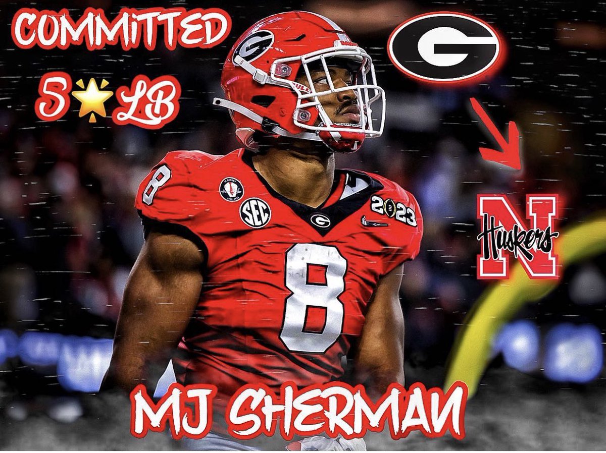 #Huskers land Georgia transfer former 5⭐️ LB MJ Sherman 🔥☠️🔥☠️🔥☠️